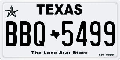 TX license plate BBQ5499