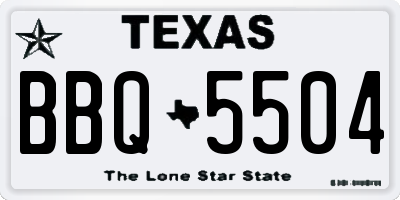 TX license plate BBQ5504