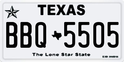 TX license plate BBQ5505