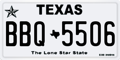 TX license plate BBQ5506