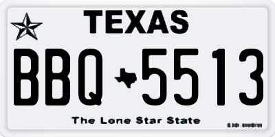 TX license plate BBQ5513