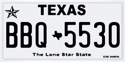 TX license plate BBQ5530