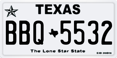 TX license plate BBQ5532