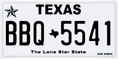 TX license plate BBQ5541