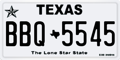 TX license plate BBQ5545