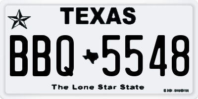 TX license plate BBQ5548