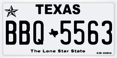TX license plate BBQ5563