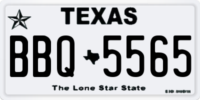 TX license plate BBQ5565