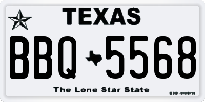 TX license plate BBQ5568
