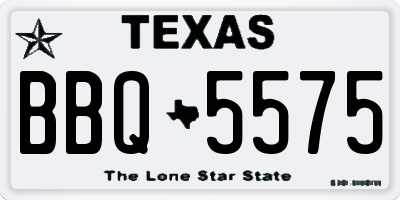 TX license plate BBQ5575