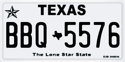 TX license plate BBQ5576