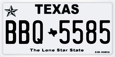 TX license plate BBQ5585
