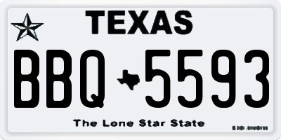 TX license plate BBQ5593