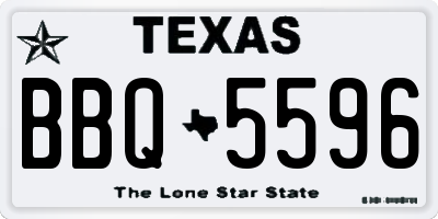 TX license plate BBQ5596