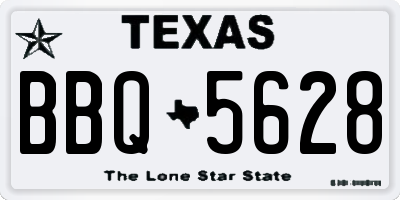 TX license plate BBQ5628