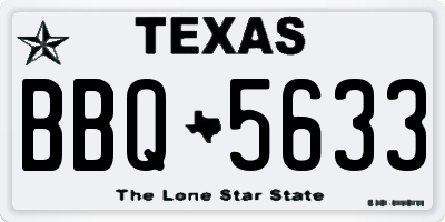 TX license plate BBQ5633