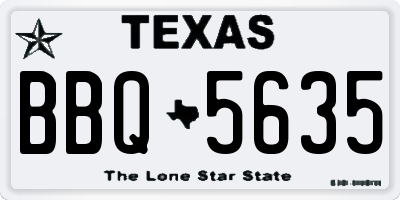 TX license plate BBQ5635