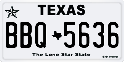 TX license plate BBQ5636