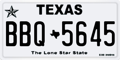 TX license plate BBQ5645