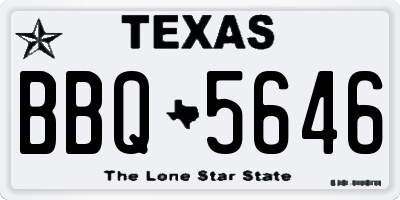 TX license plate BBQ5646