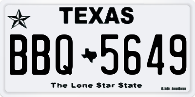 TX license plate BBQ5649