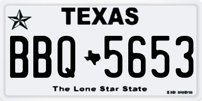 TX license plate BBQ5653
