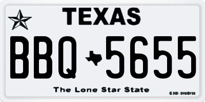 TX license plate BBQ5655