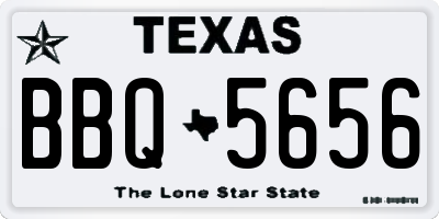 TX license plate BBQ5656