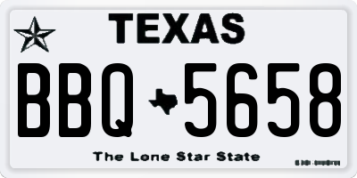 TX license plate BBQ5658