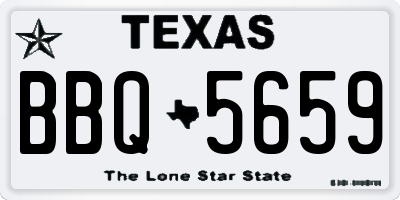 TX license plate BBQ5659