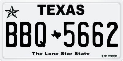 TX license plate BBQ5662