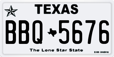TX license plate BBQ5676