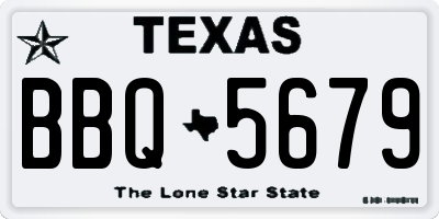 TX license plate BBQ5679
