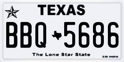 TX license plate BBQ5686