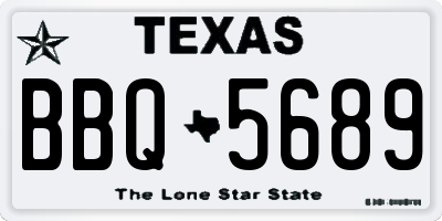 TX license plate BBQ5689