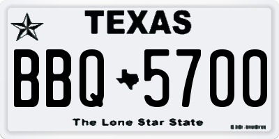 TX license plate BBQ5700