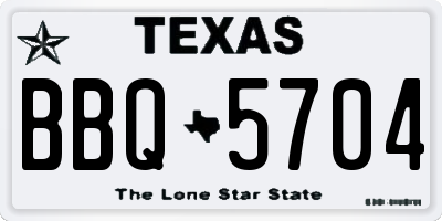 TX license plate BBQ5704