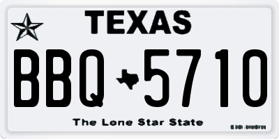 TX license plate BBQ5710