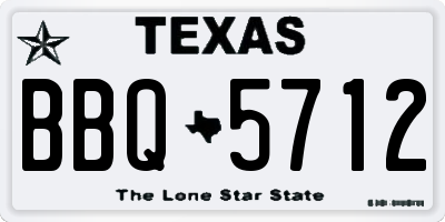 TX license plate BBQ5712