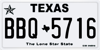 TX license plate BBQ5716