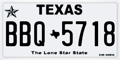 TX license plate BBQ5718