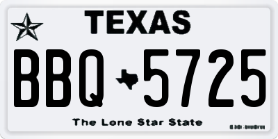 TX license plate BBQ5725