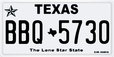 TX license plate BBQ5730