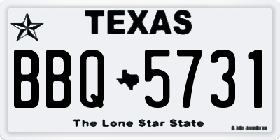 TX license plate BBQ5731