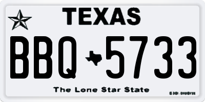 TX license plate BBQ5733