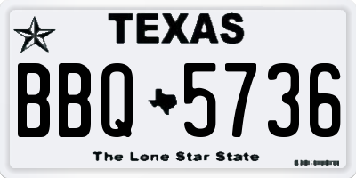 TX license plate BBQ5736