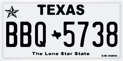 TX license plate BBQ5738