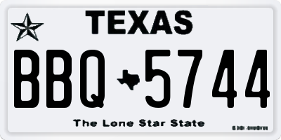 TX license plate BBQ5744