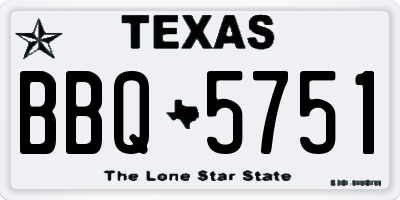 TX license plate BBQ5751