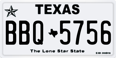 TX license plate BBQ5756